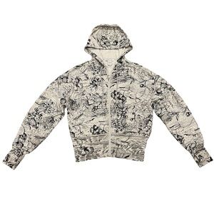 Athleta Balance Full-Zip Hoodie Eden Floral Grey Black XS